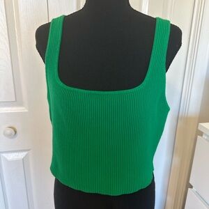 House of Harlow 1960 Vibrant Green Ribbed Tank Top Size XL